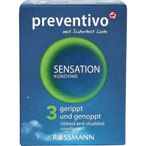 Sensation Kondome gerippt und genoppt von preventivo